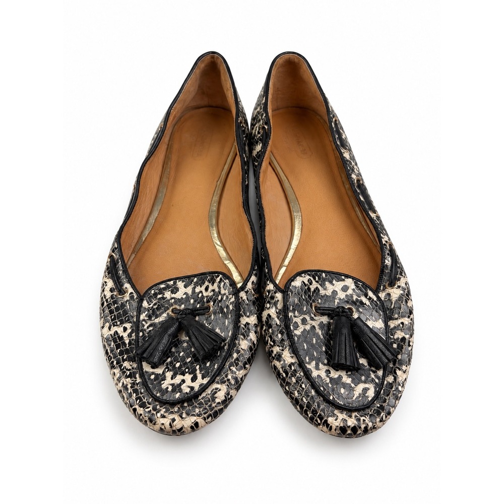 Coach Vintage Y2K Malika Embossed Leather Tassel Loafer Flats Women's Size 9.5
